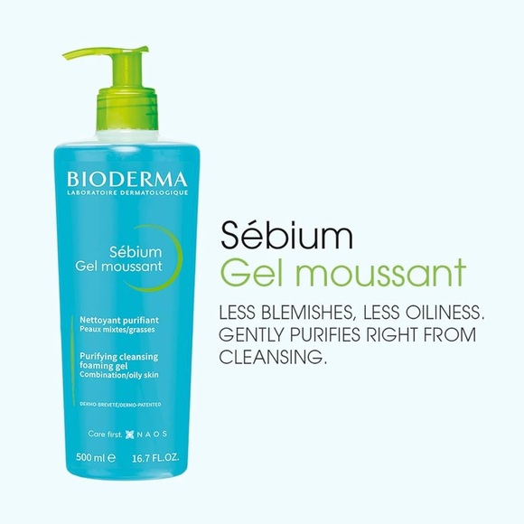 Bioderma Face Cleanser Sébium Makeup Removing Cleanser Skin Purifying 16.7 Fl oz - Picture 2 of 4